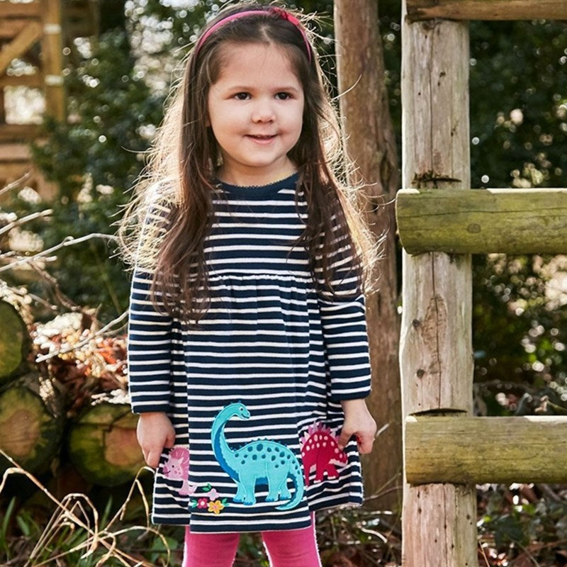 Girls Dress New Autumn and Winter Striped Children's Dress Children's Skirt
