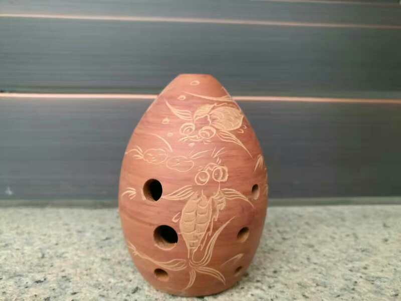 Nickel-Plated Eight-Hole Pear-Shaped Ancient Xun Musical Instrument with Seven Star Design