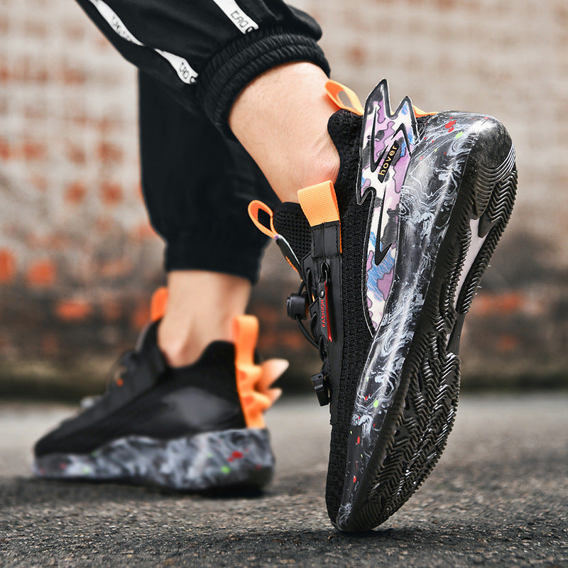 Popcorn Running Shoes Men's Casual Flying Knit Sneakers