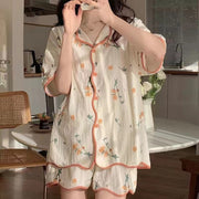 Women's Fashion Casual Short Sleeve Cute Loungewear Suit