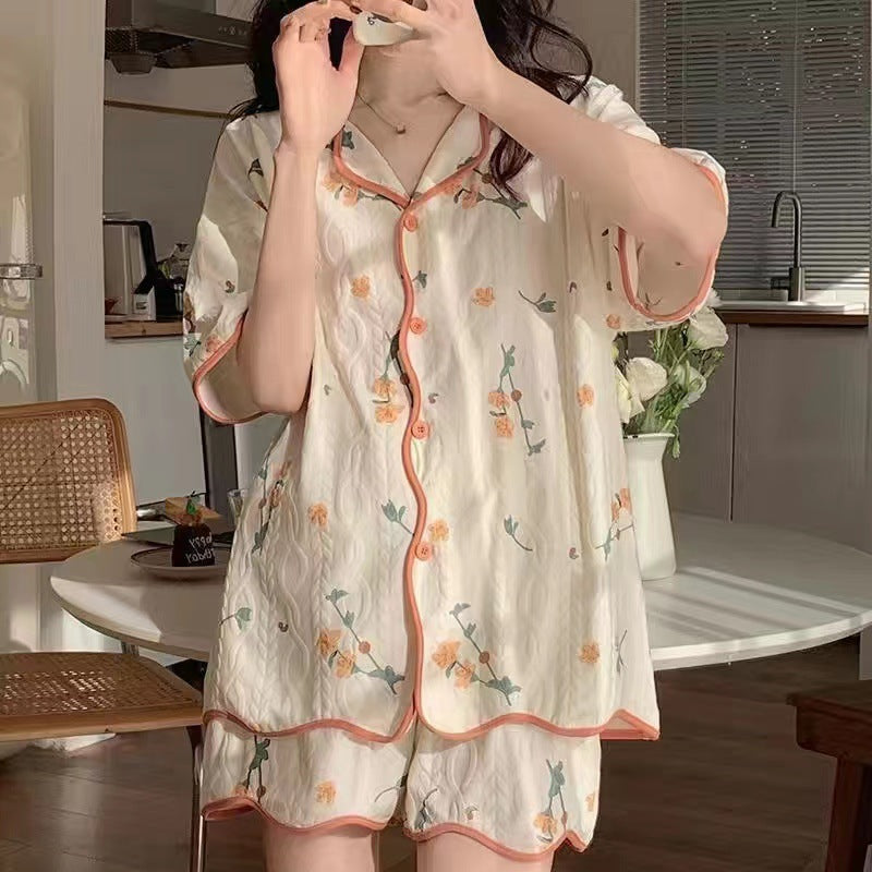 Women's Fashion Casual Short Sleeve Cute Loungewear Suit