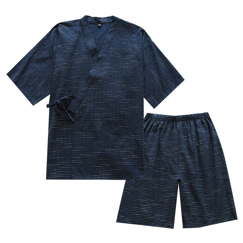 Cotton Jacquard Striped Kimono Suit Spring And Autumn Thin Cotton Cloth