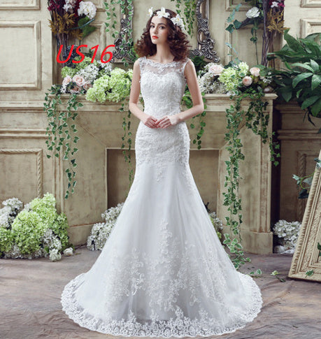 Sexy Lace Mermaid Trailing Wedding Dress for Brides