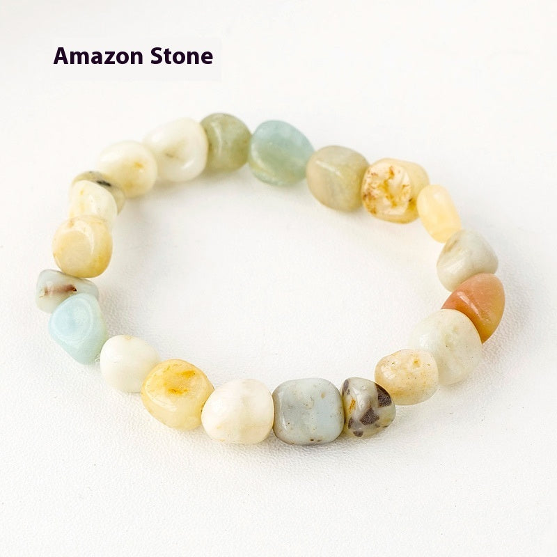 Natural Amethyst Large Particle Gravel Rolling Stone Bracelet