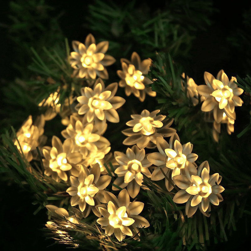 LED Double Lotus Solar Light