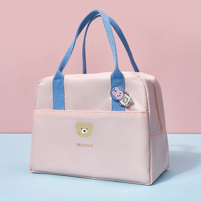 Macaron Color Large-Capacity Portable Lunch Bag – Heat Preservation & Fresh-Keeping