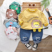 Boys Cotton Two Piece Spring Autumn Long Sleeve Outfit