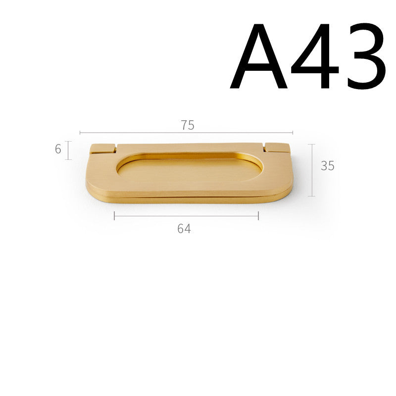 Pure Copper Cabinet Door Handle Golden Light Luxury Brass Handle
