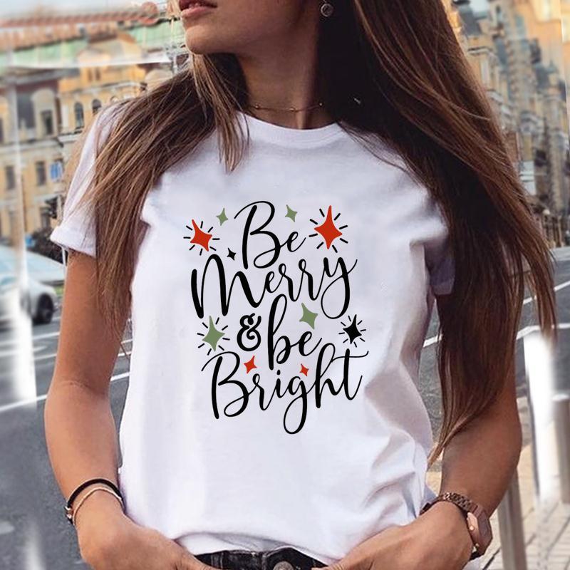 Fashionable Christmas Party Short Sleeve T-shirt Women