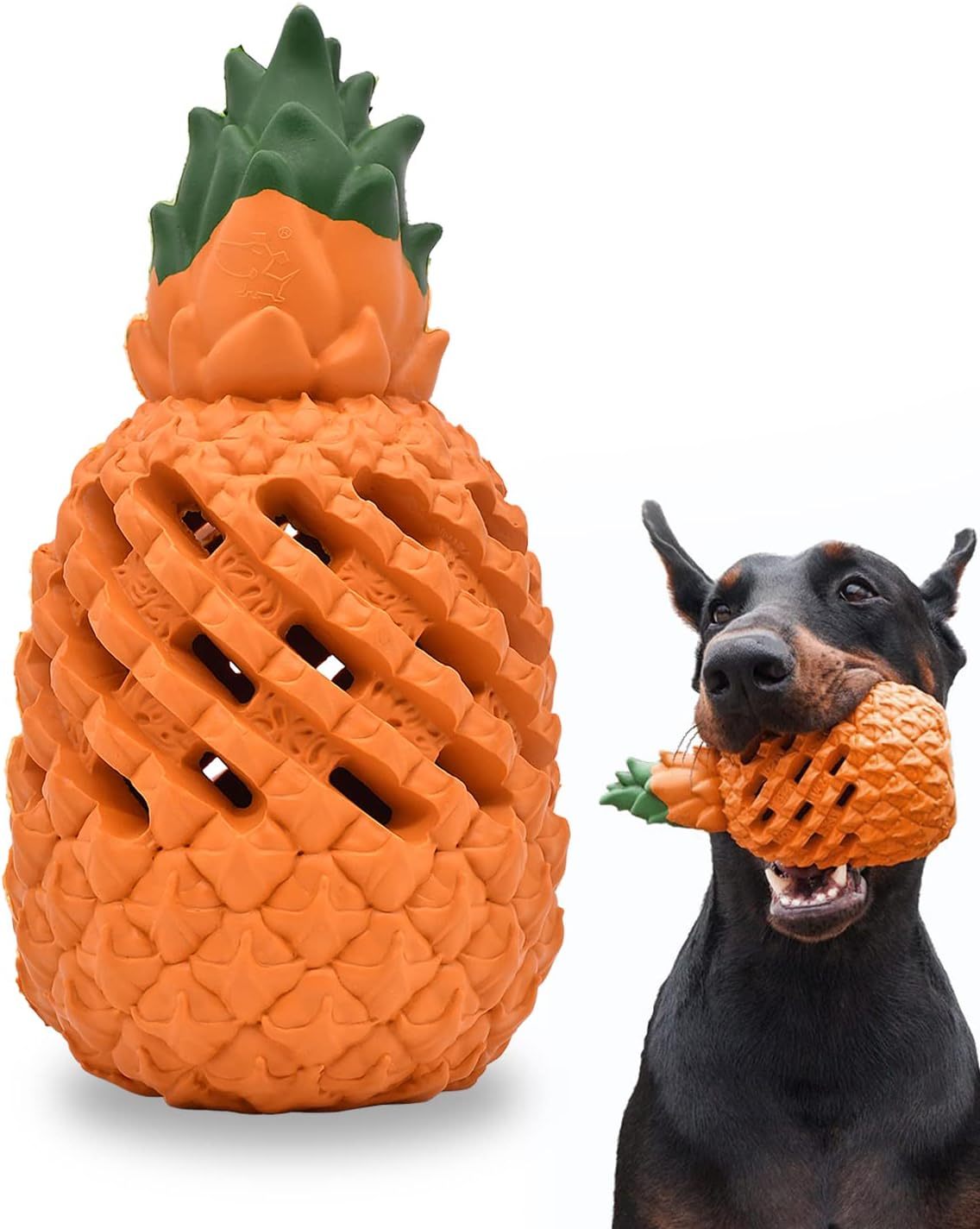 Durable Pineapple-Shaped Natural Rubber Dog Chew Toy