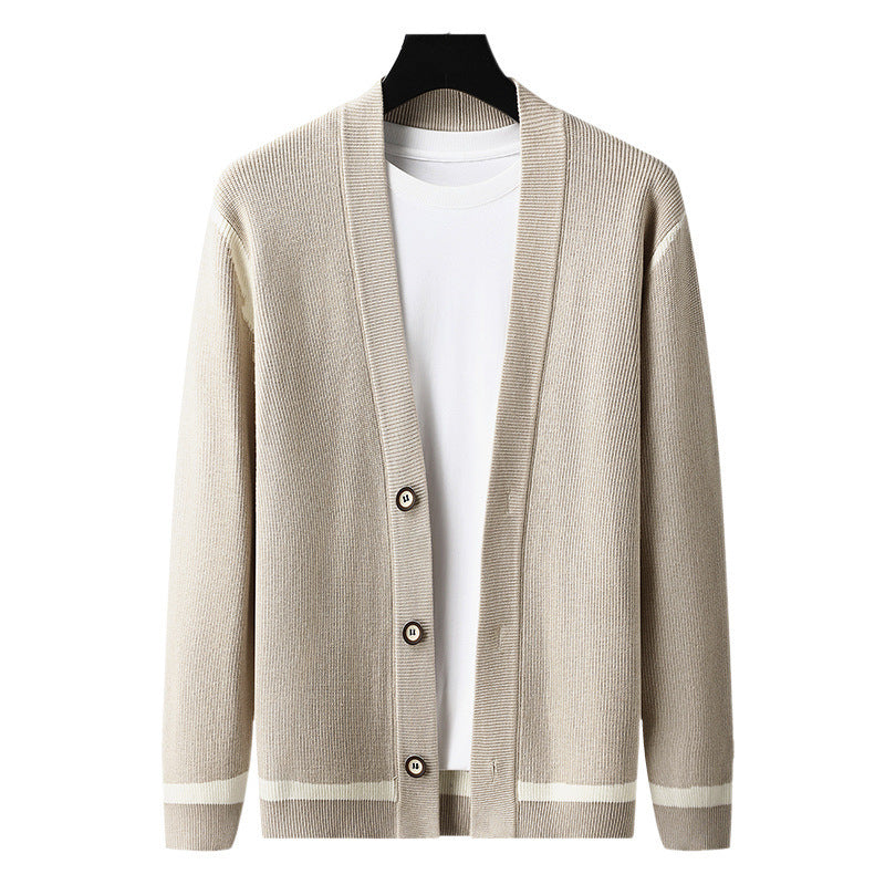 Autumn Cardigan Men's Long Sleeved Sweater Coat