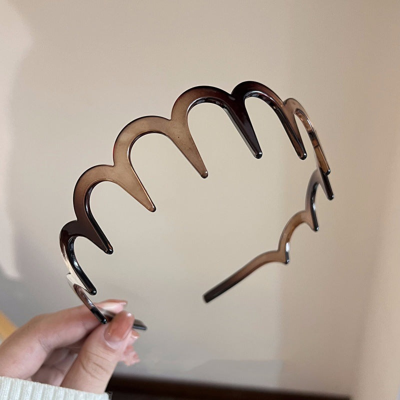 Headdress Wave Face Wash Toothed Non-slip Headband Unisex Hairpin Barrettes