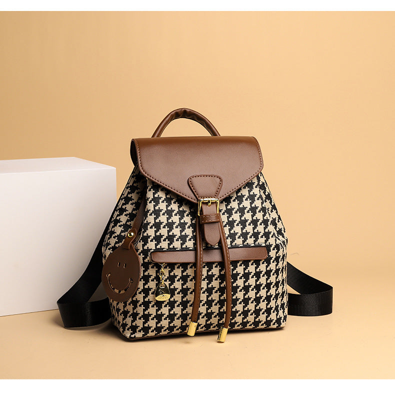 Womens PU Leather Bucket Backpack Casual Travel Bag