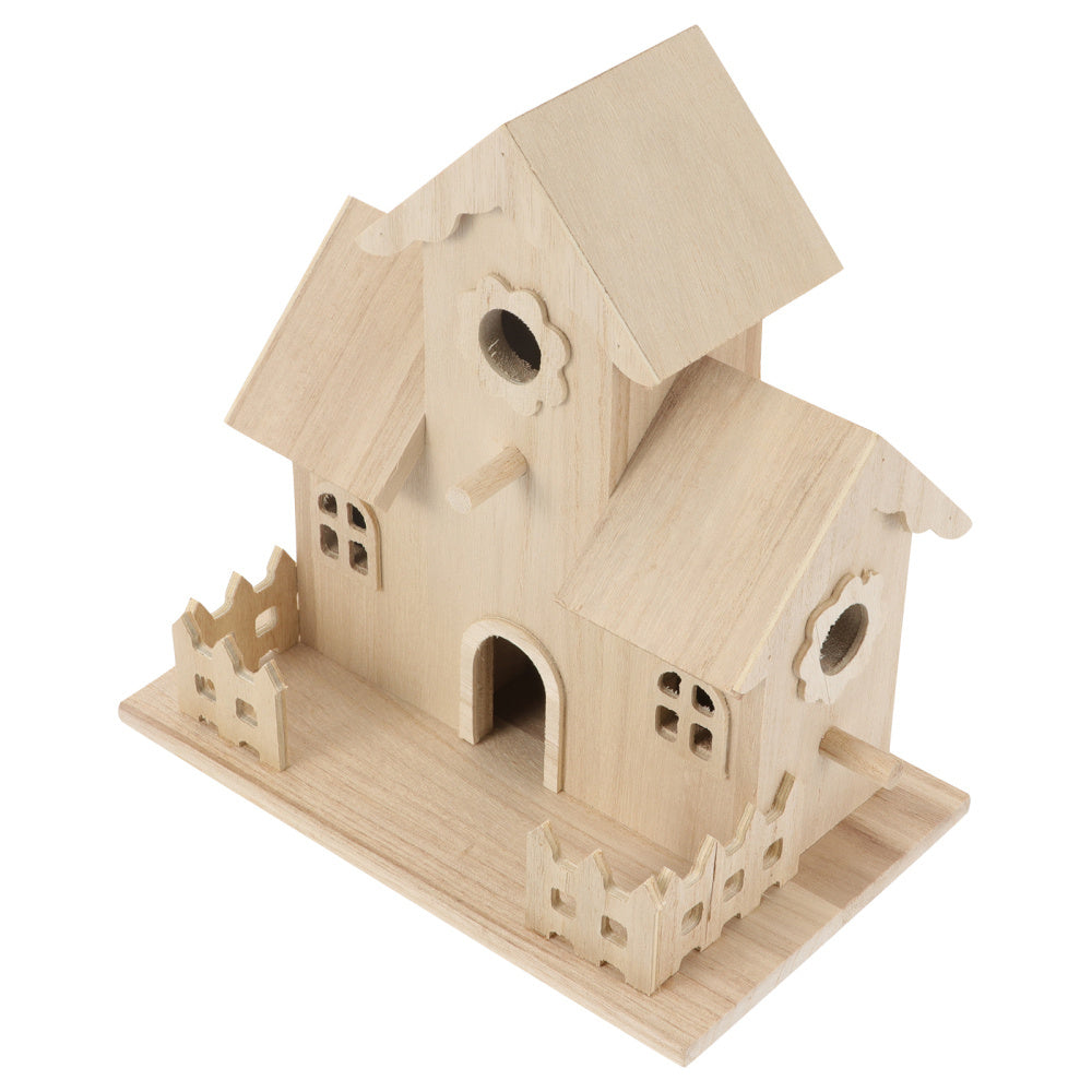 Engraved Pine Wood Creative Bird Nest Home Pendant