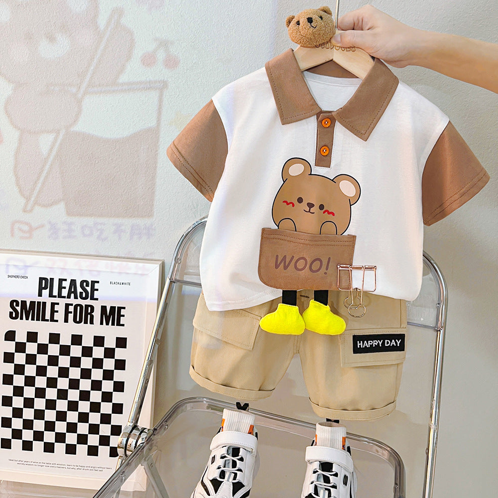 Boys' Summer Short Sleeve Shorts Suit