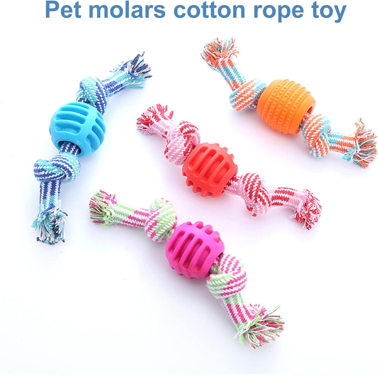 Durable Blue Soft Rope Dog Chew Toy for Teeth Cleaning and Oral Health