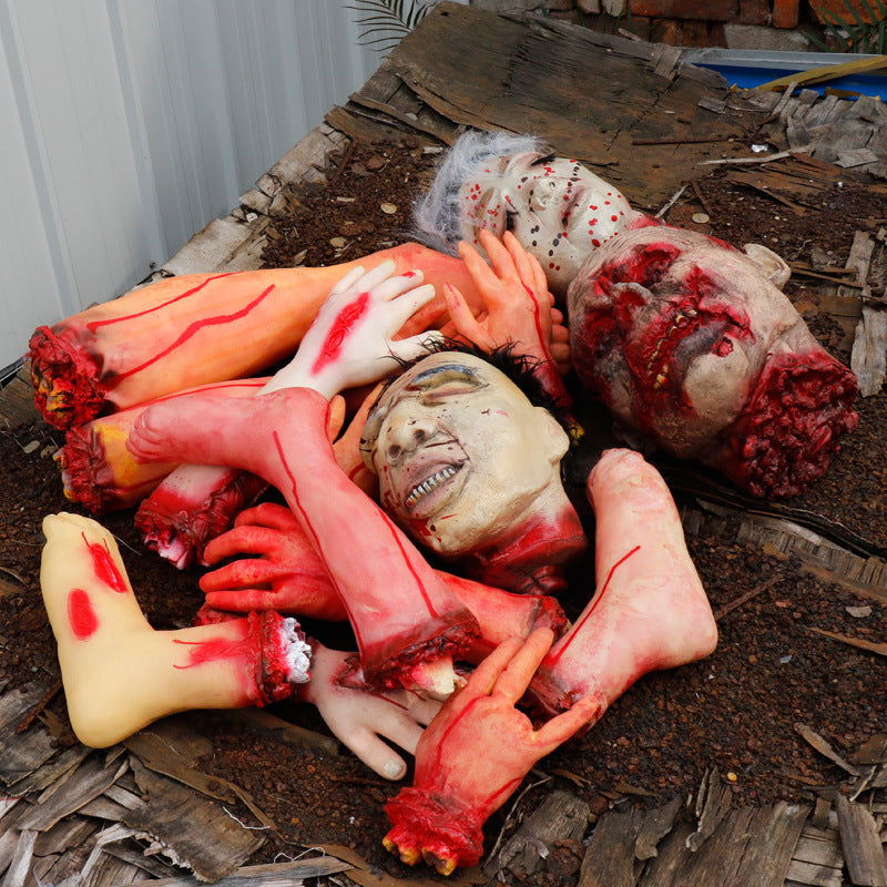 Halloween Horror Props Set – Bloody Hands, Feet, Eyeballs, and Heart for Haunted House and Bar Decorations