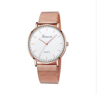 Unisex Casual Quartz Steel Watch Imitation Leather Bracelet