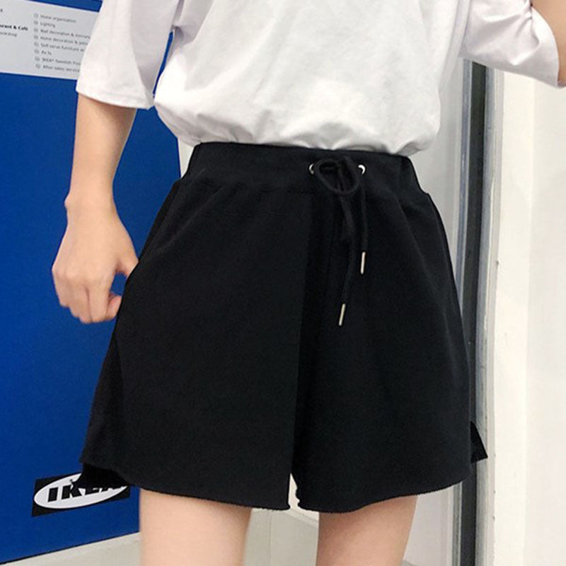 Women’s Leisure Sports Shorts – Summer High-Waist, Loose Straight Wide-Leg