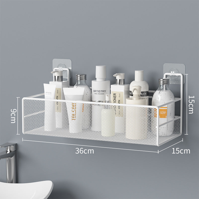 No-Drill Wall-Mounted Bathroom Shelf – Shower Shampoo Organizer & Toilet Accessories