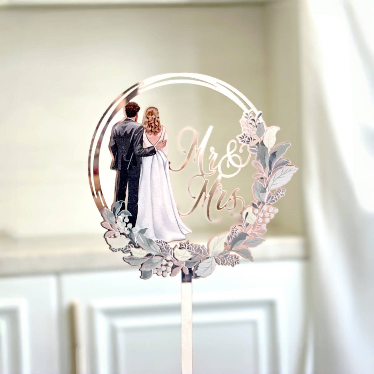 Stylish Ins-Style Colorful Acrylic Wedding Cake Decoration Plug-In