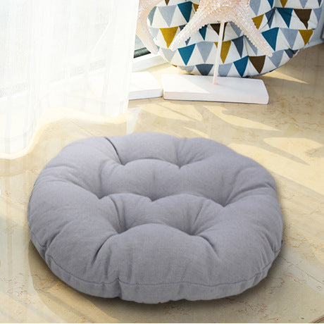 Botanical Flower Pattern Blended Rattan Floor Mat and Chair Seat Cushion