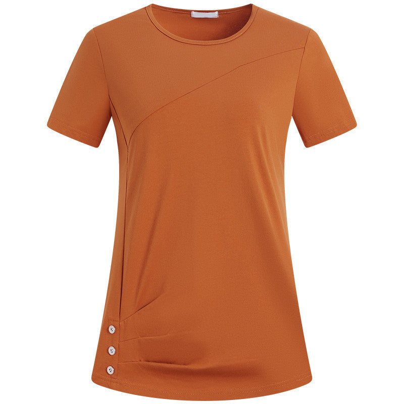Solid Color Short-sleeved T-shirt For Women Plus Size Baggy Fashion Top