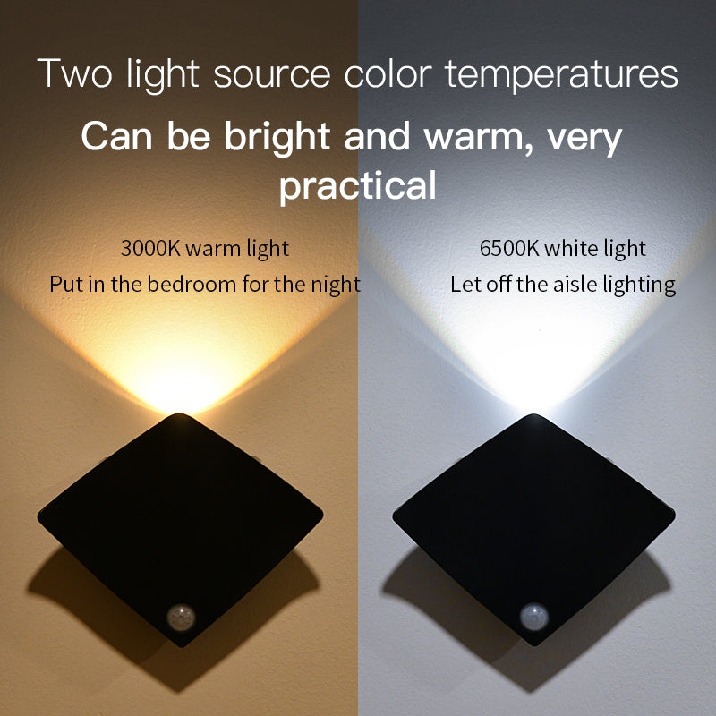 Wireless USB Rechargeable Wall Lamp with Human Body Sensor – Home Decor Night Light for Bedroom, Porch, Balcony, and Corridor
