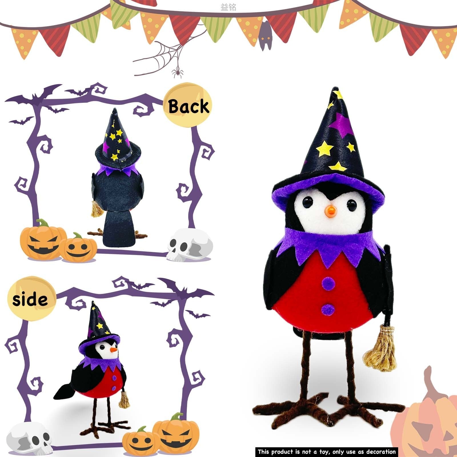 Halloween Decorations Top Hat Bird Doll Doll