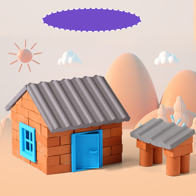 Unisex Mud Build A House Toy Set Mini Style Kids Fun