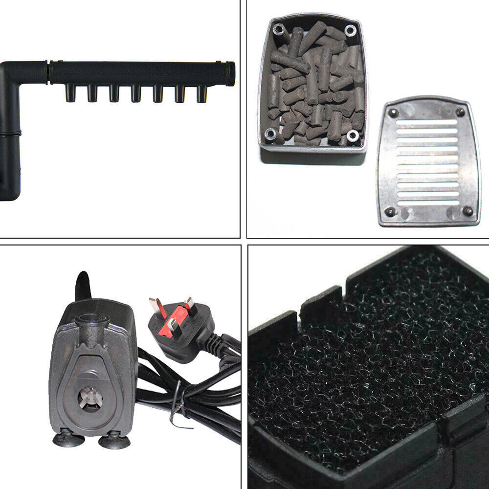 3 In1 Aquarium Fish Tank Filter Water Internal Purifier Filter Oxygen UK