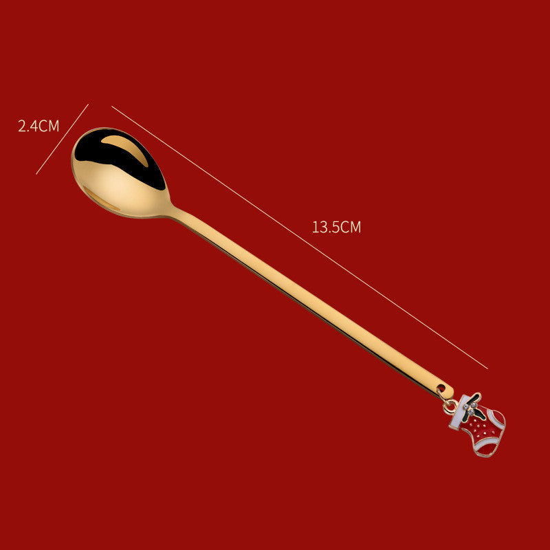 Stainless Steel Christmas Spoons For Tableware Ornaments