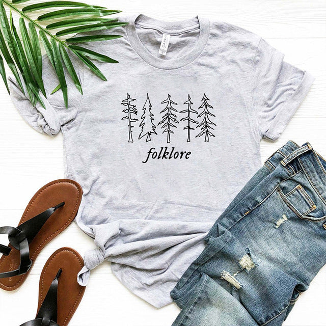Folk Women T Shirt Hip Hop Crew Neck