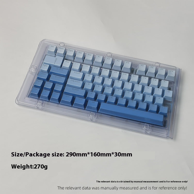 Sky Blue Gradient Luminous 134-Key Mechanical Keycap Set PBT Two-Color OEM Profile
