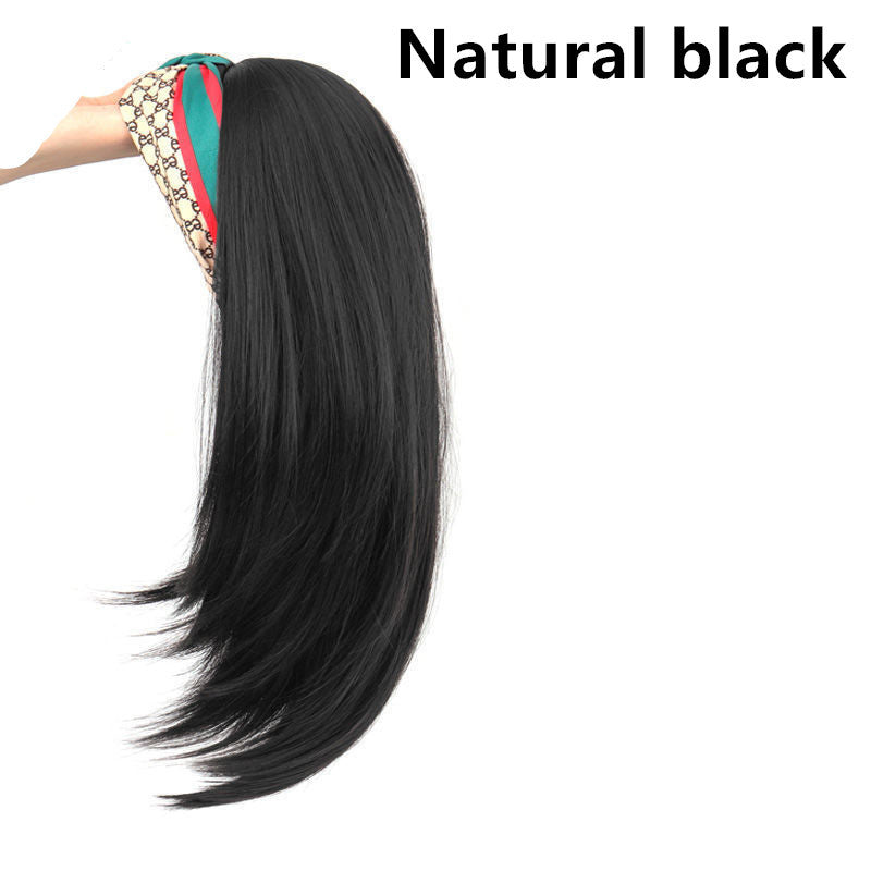 Headscarf Wig Hair Hoop Wig One Female Long Hair U-shaped Half Headgear