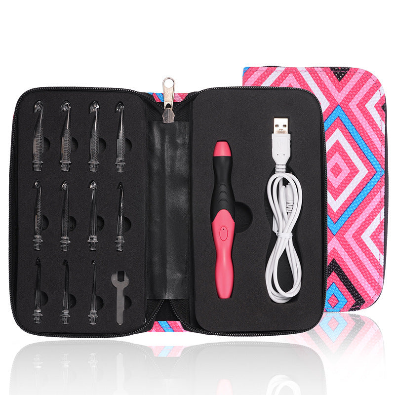 Rechargeable Light Crochet Hook with Interchangeable Head – Knitting and Crochet Tool Set