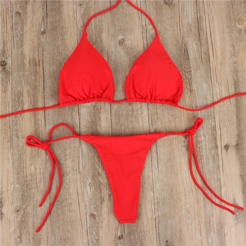 Women's Solid Color Two Piece Bikini Milk Silk Regular