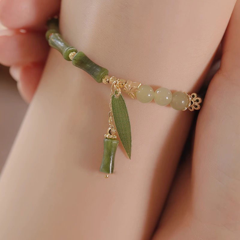 Chinese Style Bamboo Leaf Bracelet For Women