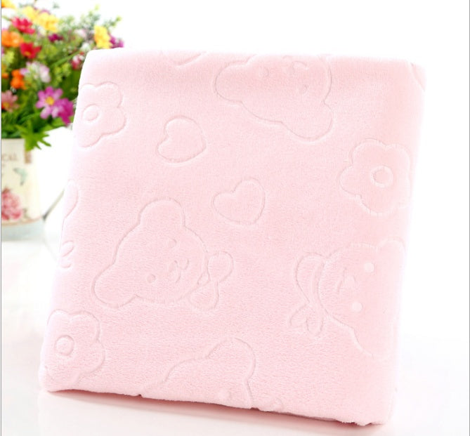 Cartoon Bear Kids’ Large Microfiber Bath & Beach Towel – Absorbent & Soft