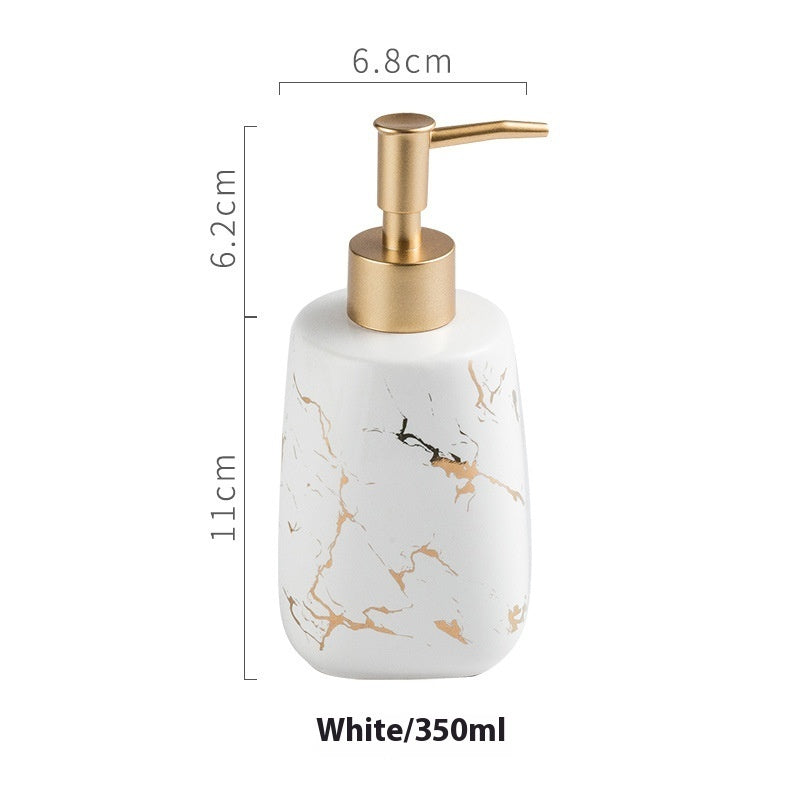 Ceramic Bathroom Storage Bottle – Refillable Soap/Lotion Dispenser, Pump