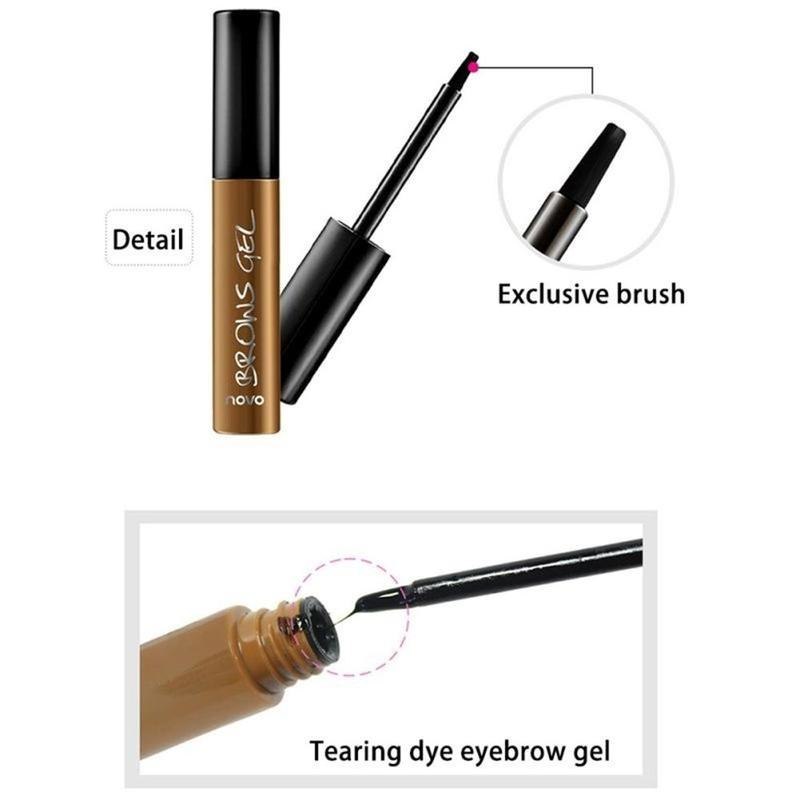 Plastic Eyebrow Tint Gel With Flat Brush Water Resistant