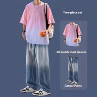 Pink Top And Blue Pants