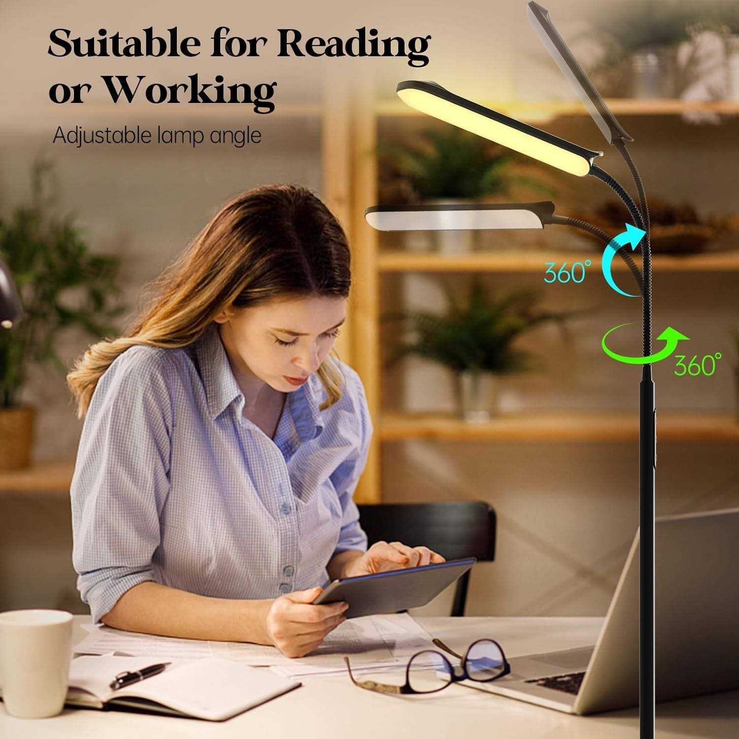 Simple Modern Sofa Bedroom Study LED Eye Protection Table Dual-use Remote Control Floor Lamp
