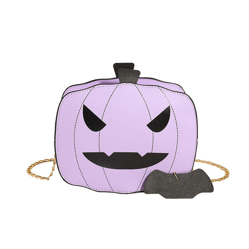 Halloween Pumpkin Shoulder Bag – Funny Cartoon Chain Crossbody Purse