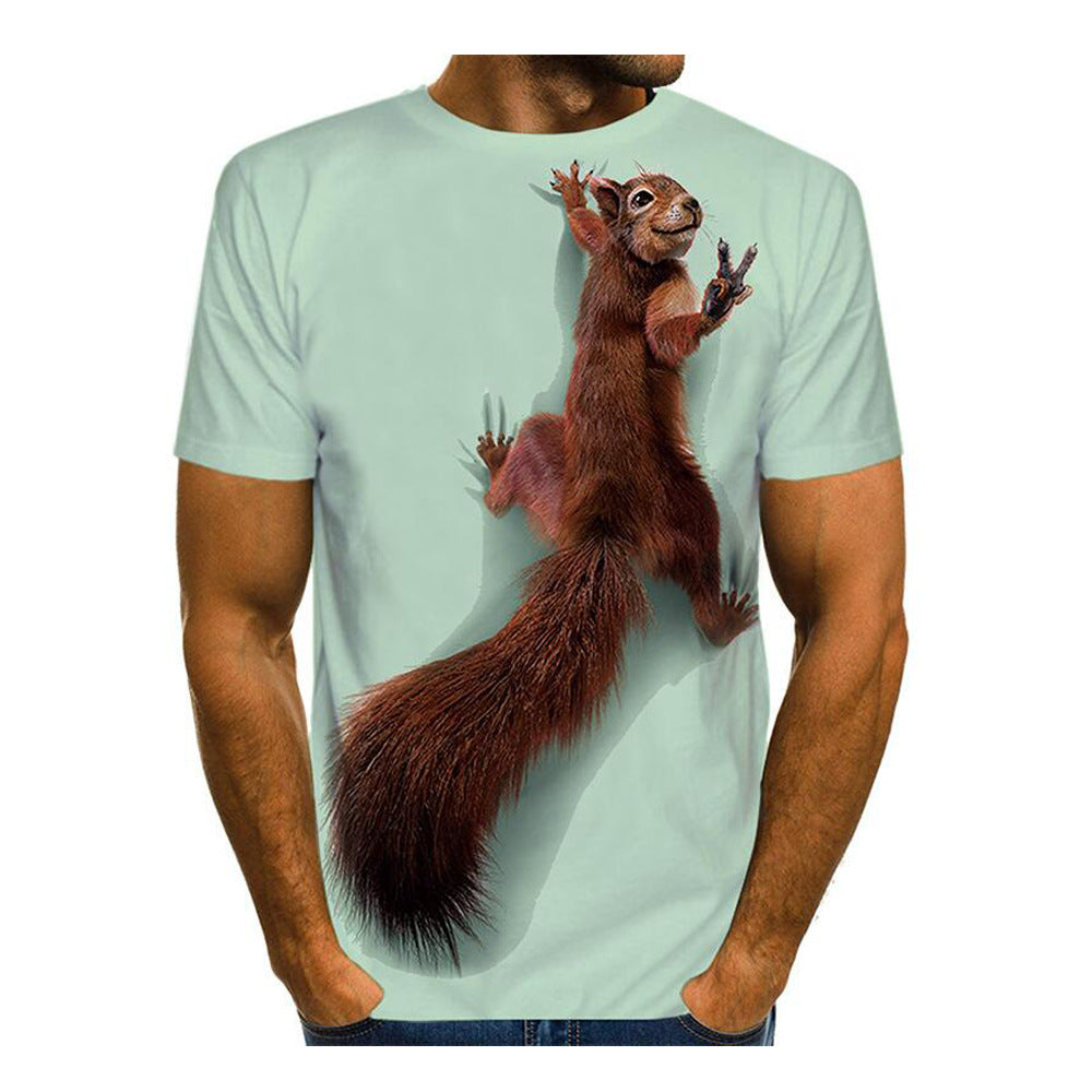 T-shirt 3D Printing Animal Print T-shirt Cute Top