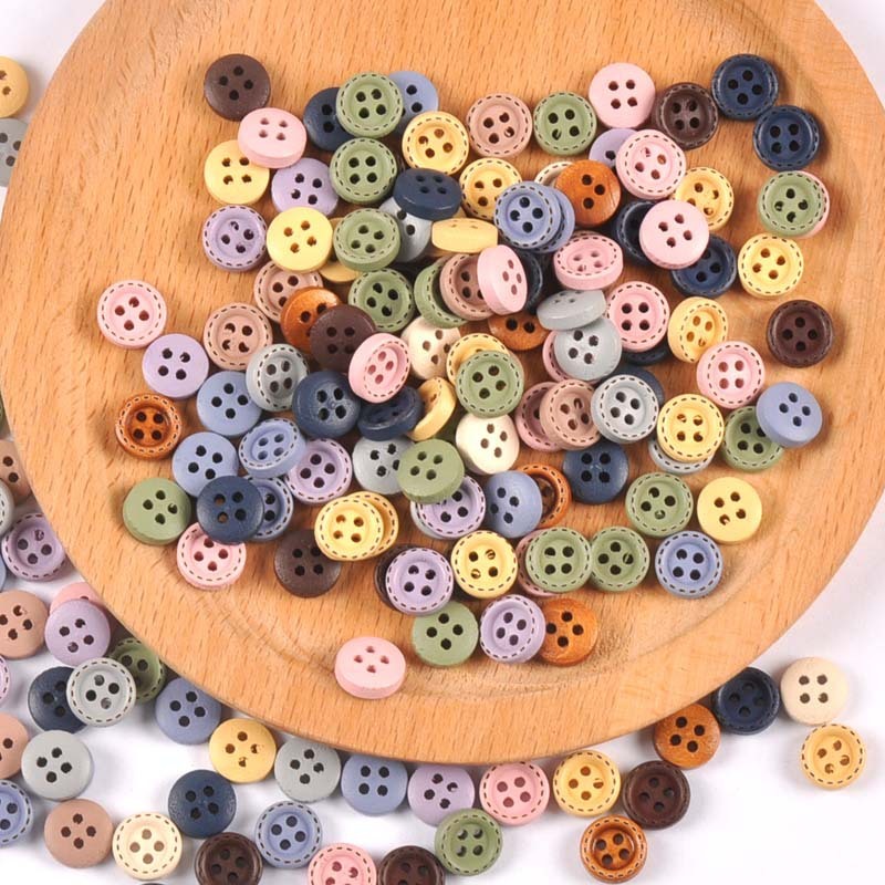 Morandi Color Wooden Round Button Clothing