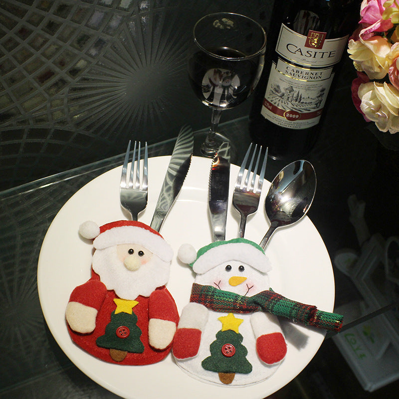 Christmas Knife and Fork Cutlery Bag Holder Decoration