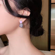 Rhinestone Earrings Love Butterfly Flower Tassel