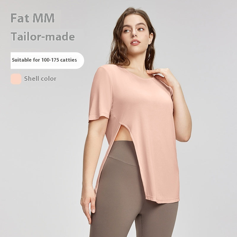Plus Size Short-sleeved Women's T-shirt Loose Thin Yoga Wear