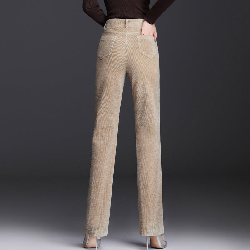 High Waist Straight Corduroy Women's Pants – Loose Lamp Wick Style
